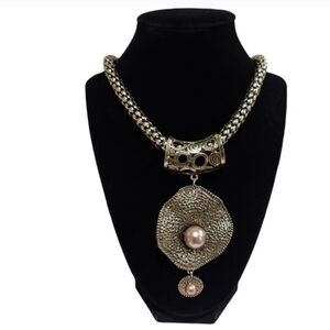 Elegant Vintage Statement Necklace With Stamp Mark On The Back